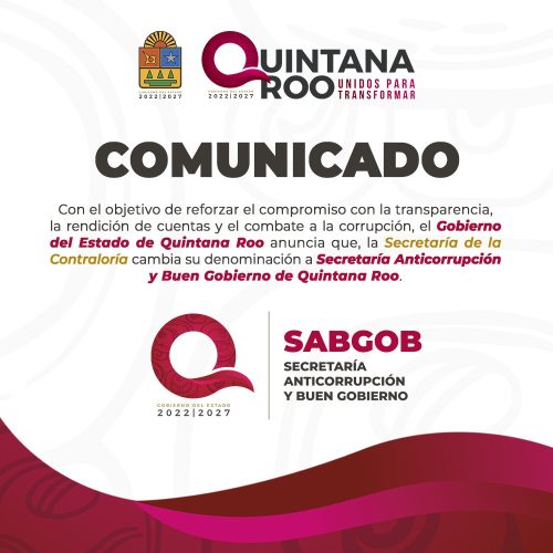 Aviso de Cambio de denominación SABGOB